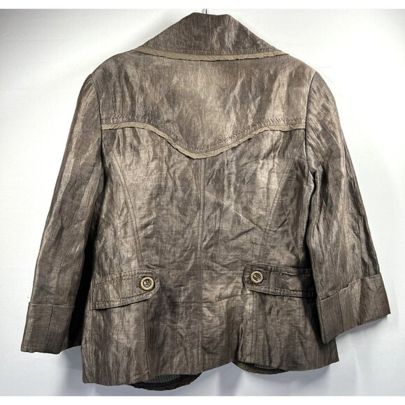 Anthropologie People Like Frank Women's Jacket Brown Size Med Long Sleeve Lined - Picture 2 of 8